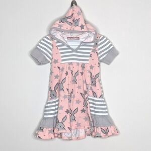 Jelly the Pug Bunny Rabbit Hooded Dress 2T